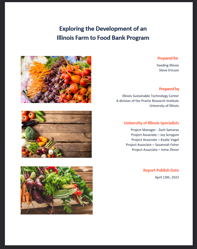 Cover page of the farm to food bank feasibility study report
